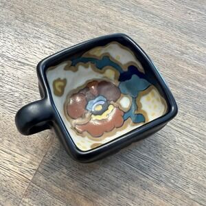 Vintage Regina‎ Borodi Gouda Cup w/ Handle, 1 3/4" Tall - Black, Brown, Blue